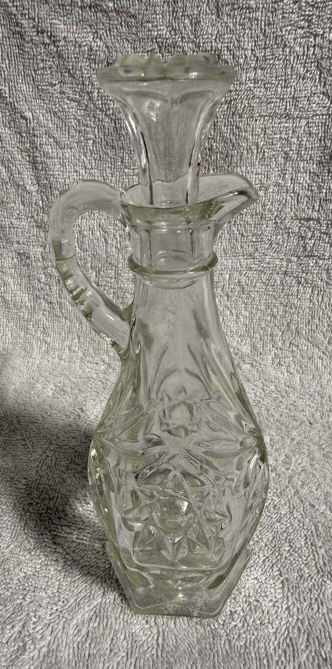 Anchor Hocking Star Of David Vinegar Cruet 8"
